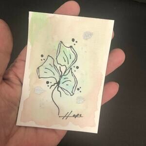 Original ACEO Miniature Watercolor Painting Pastel illustration by Hope